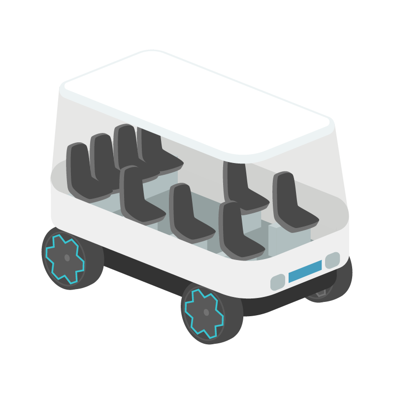 自動運転のバスのイラスト 素材