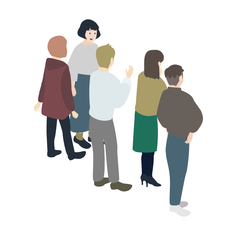 興味・関心を惹きつけられる人たちのイラスト 素材
