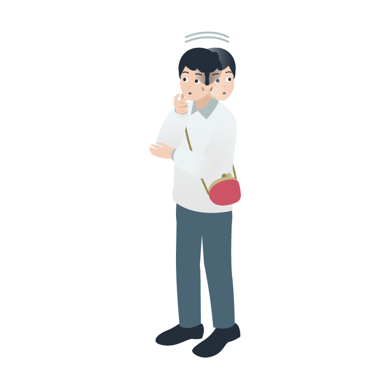 価格を比較検討する人のイラスト 素材