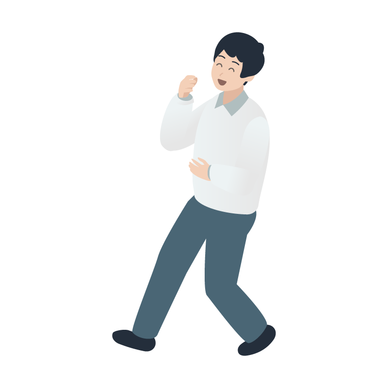 笑う白いシャツの男性 のイラスト 素材