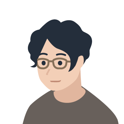 ウェーブヘアの男性