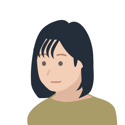 シースルー前髪で黒髪ボブの女性