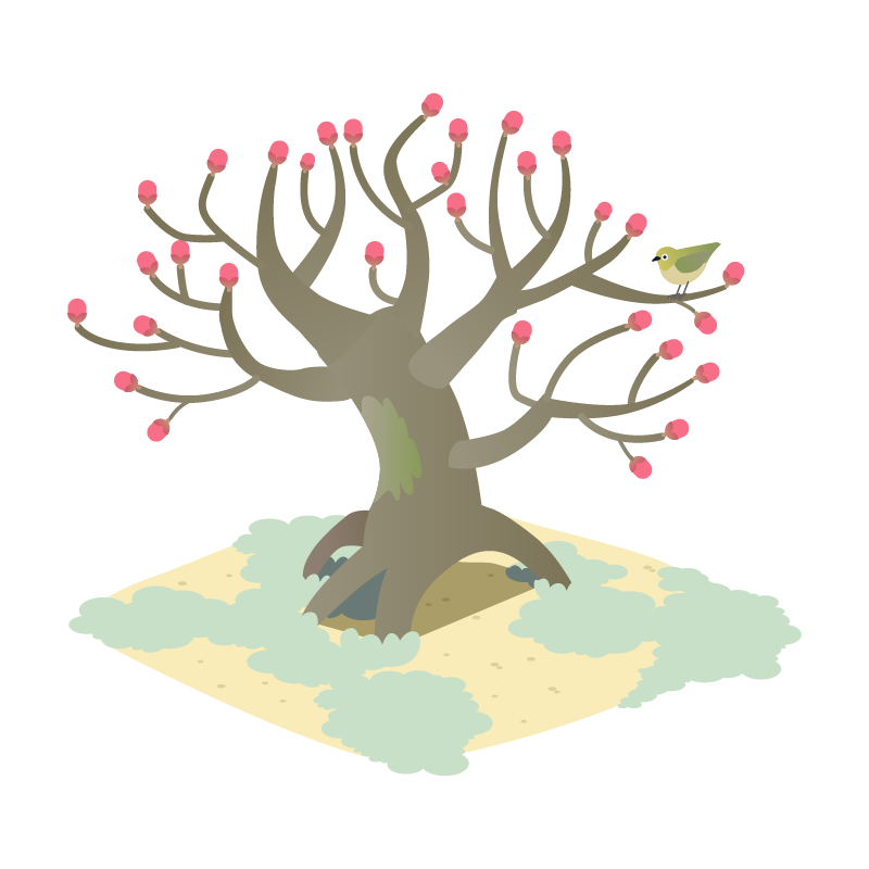桃の木のイラスト 素材
