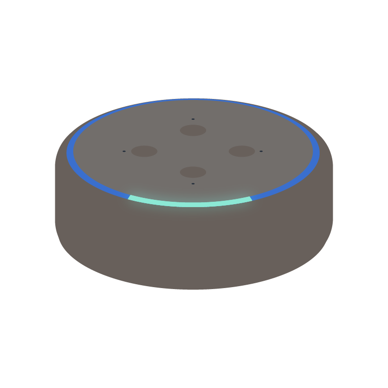 人の要望を聞いている スマートスピーカー・クロのイラスト 素材
