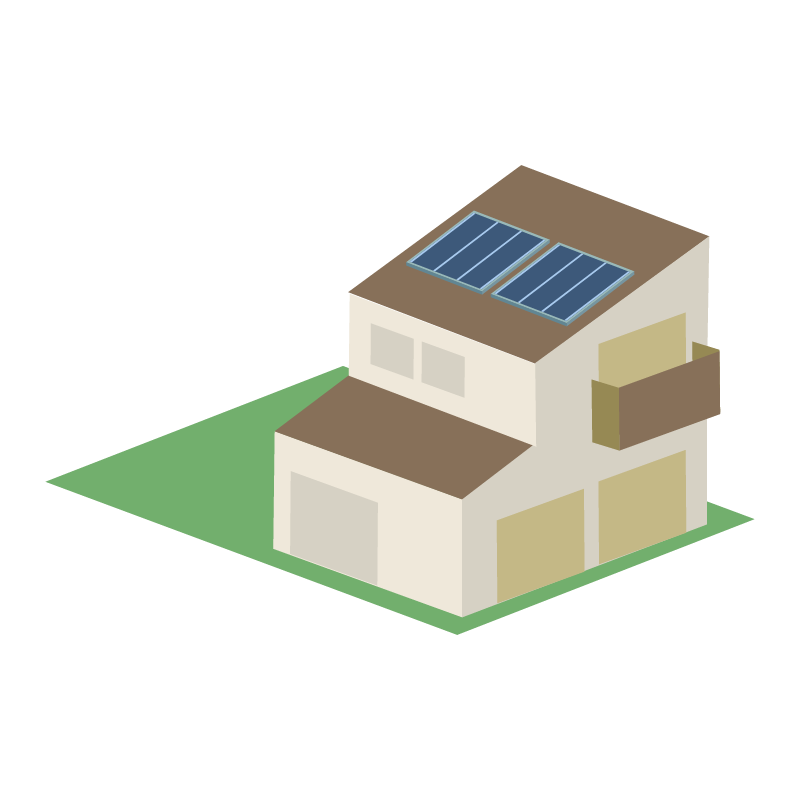 一戸建て（チャイロ）のイラスト 素材