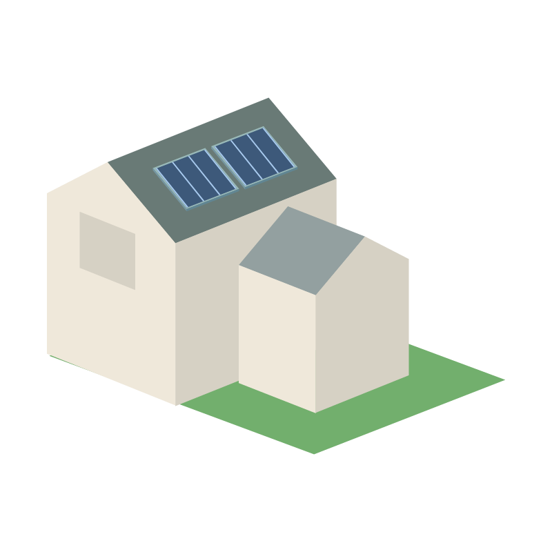 一戸建て（グレー）のイラスト 素材