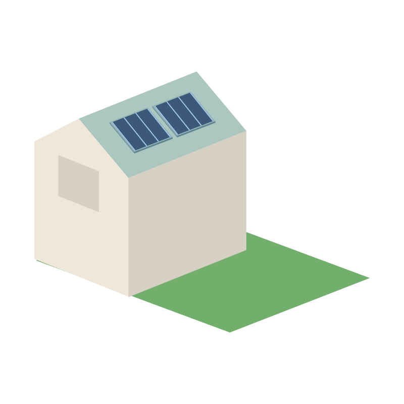 一戸建て（ミズイロ）のイラスト 素材