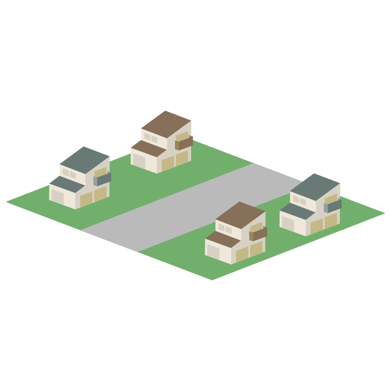 住宅地2のイラスト 素材