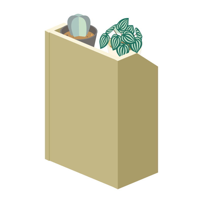 観葉植物の棚のイラスト 素材
