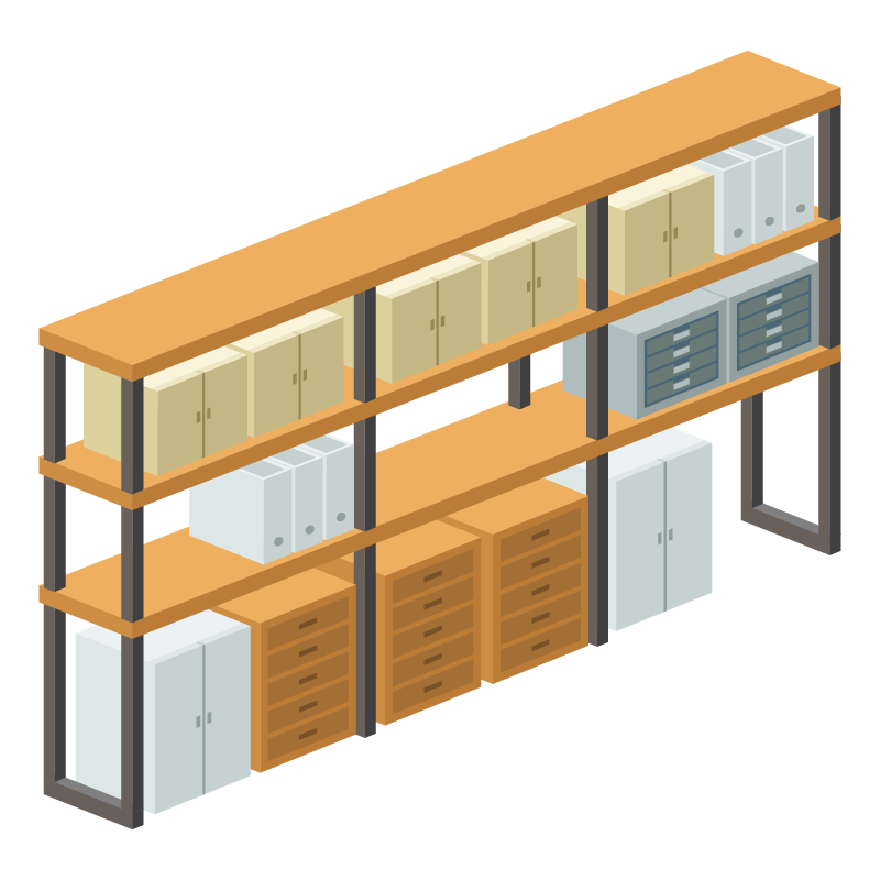 書類　棚のイラスト 素材