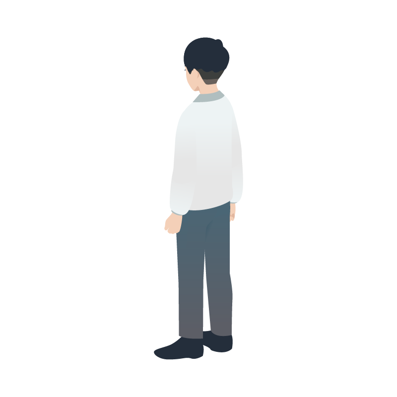 話を聞く男性のイラスト 素材
