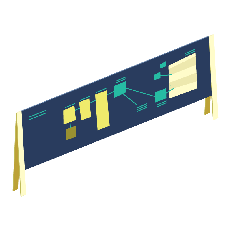 UI・UX検討の資料(黒板)のイラスト 素材