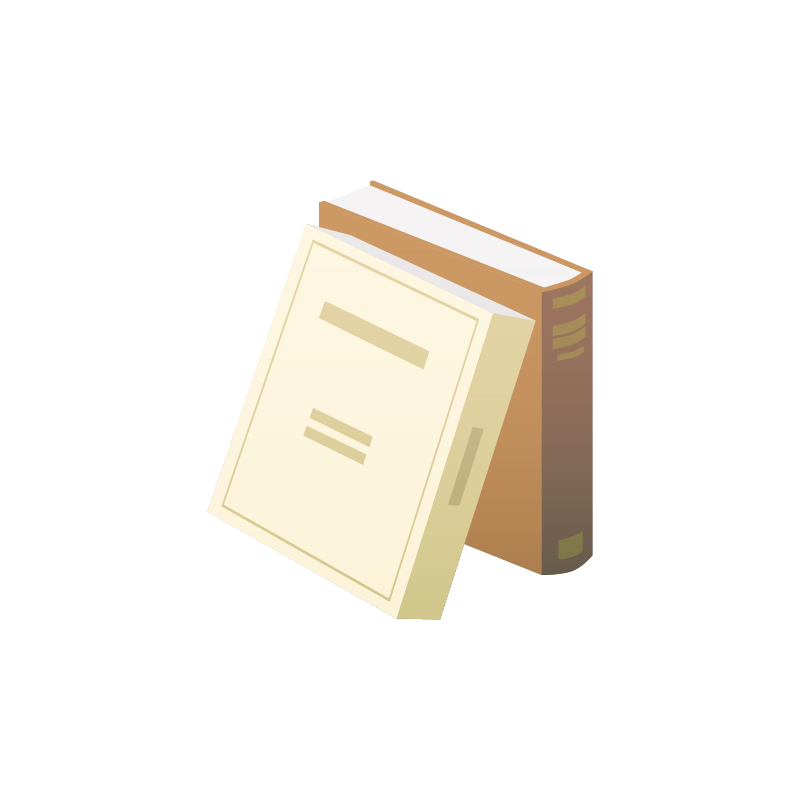 寄りかかる本のイラスト 素材