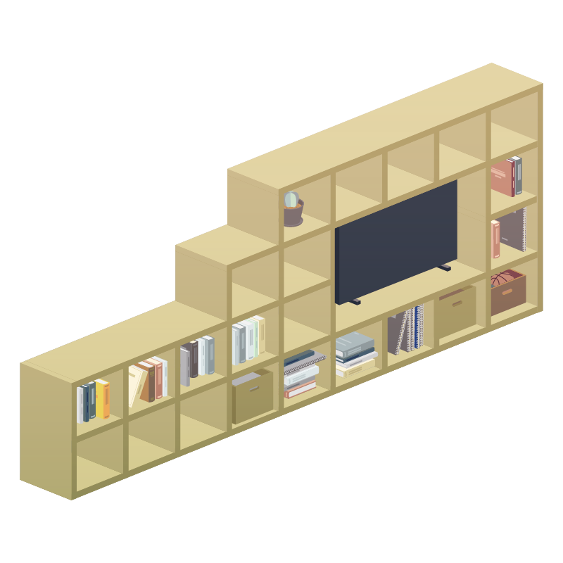 本棚のイラスト 素材