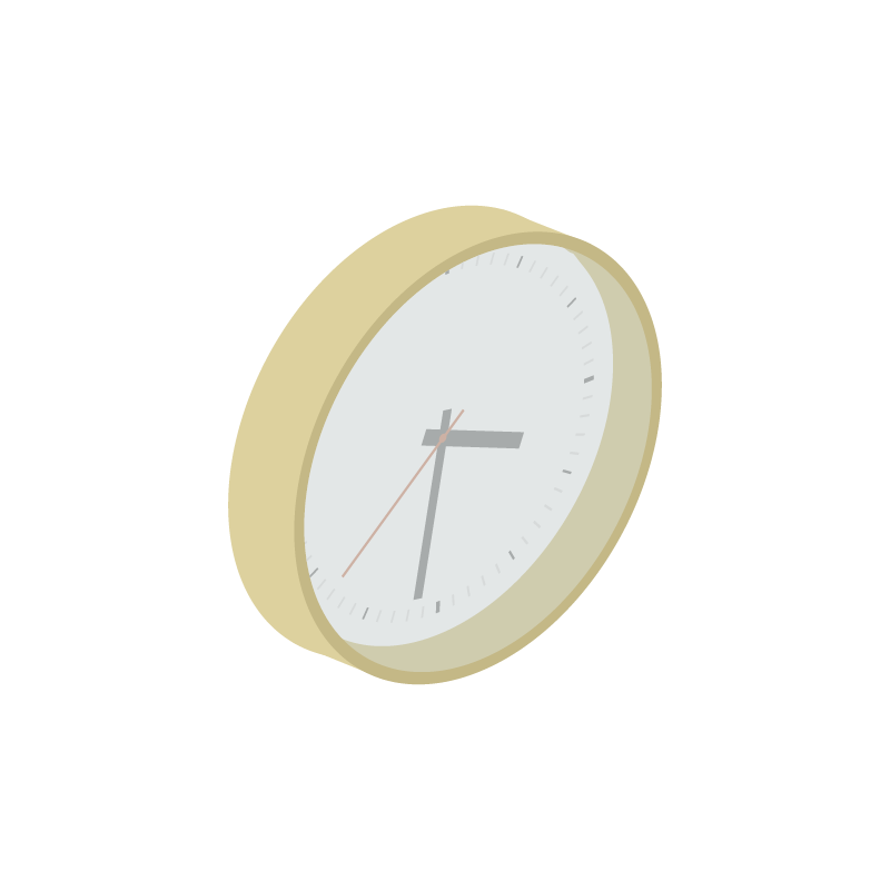 時計（壁掛け）のイラスト 素材