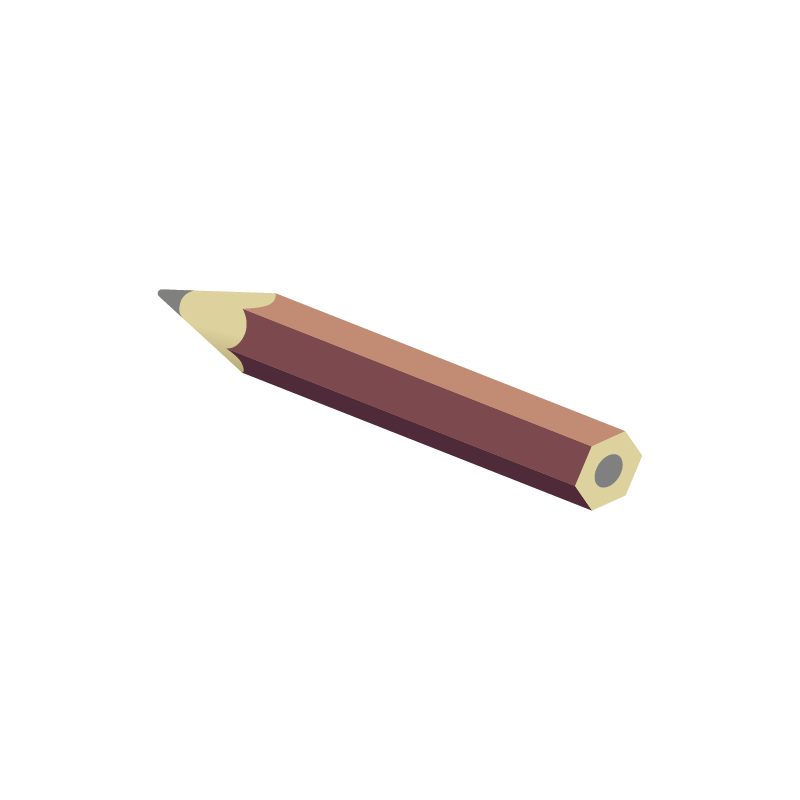 短いえんぴつ（チャイロ）のイラスト 素材
