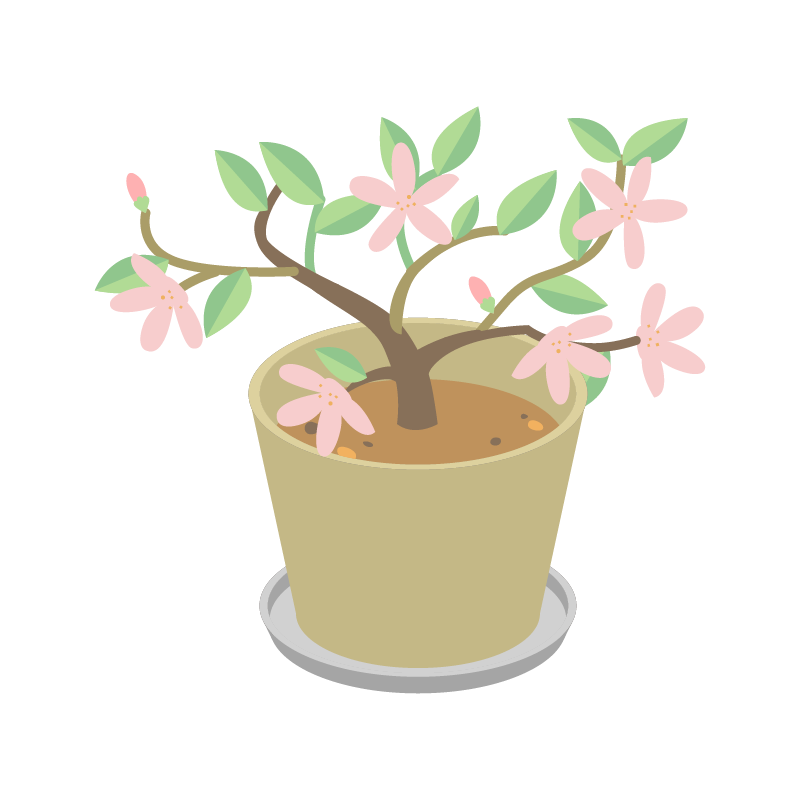 花が咲いた木のイラスト 素材