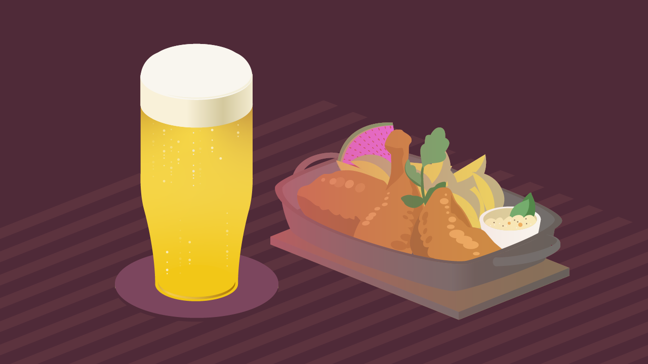 ビールとチキンのアイキャッチ＆サムネイル